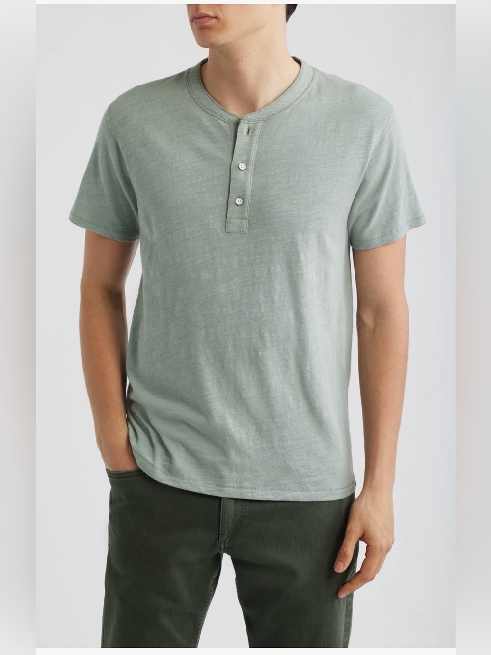 Rag & Bone Men’s Blue Grey Classic Short Sleeve Henley Size Small NWOT